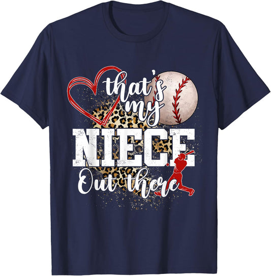 That's My Niece Out There Baseball Auntie Uncle T-Shirt - T-Shirt | Navy
