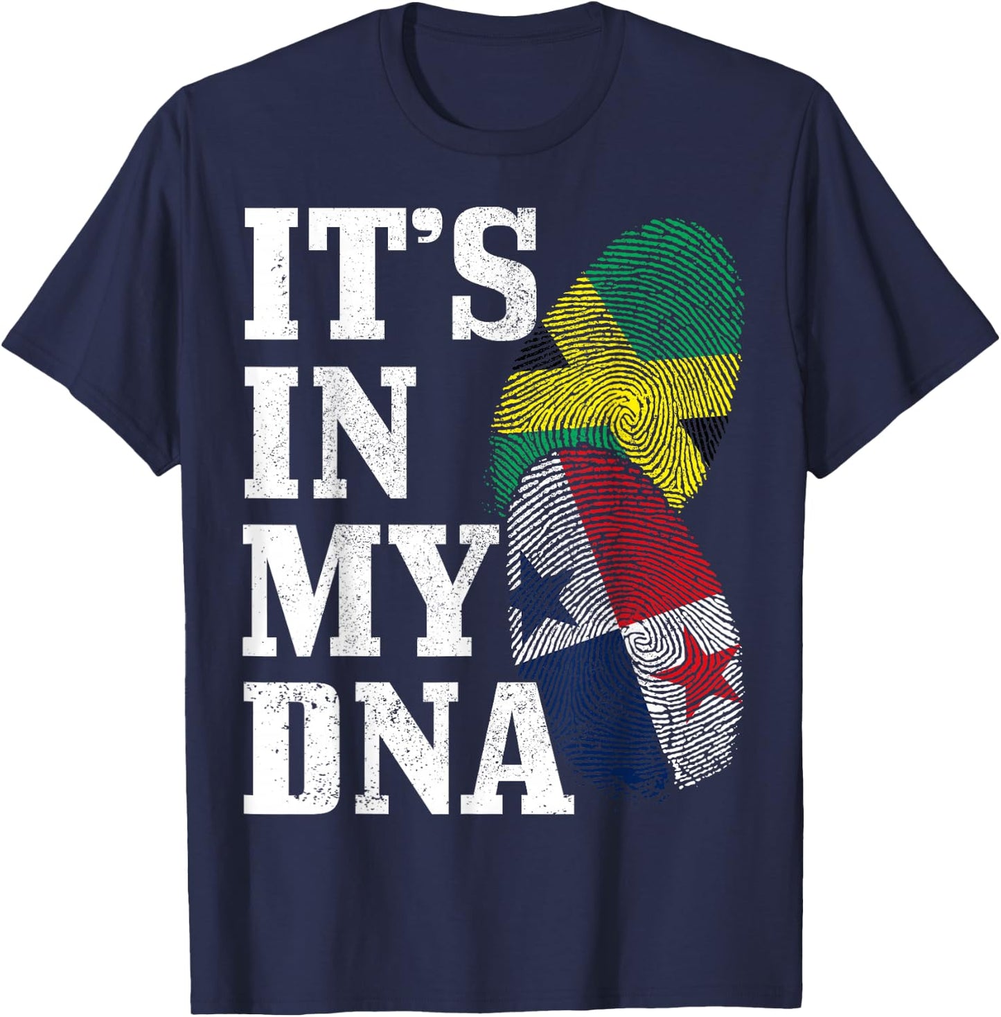 Jamaica & Panama It's in my DNA Jamaican T-Shirt - T-Shirt | Navy