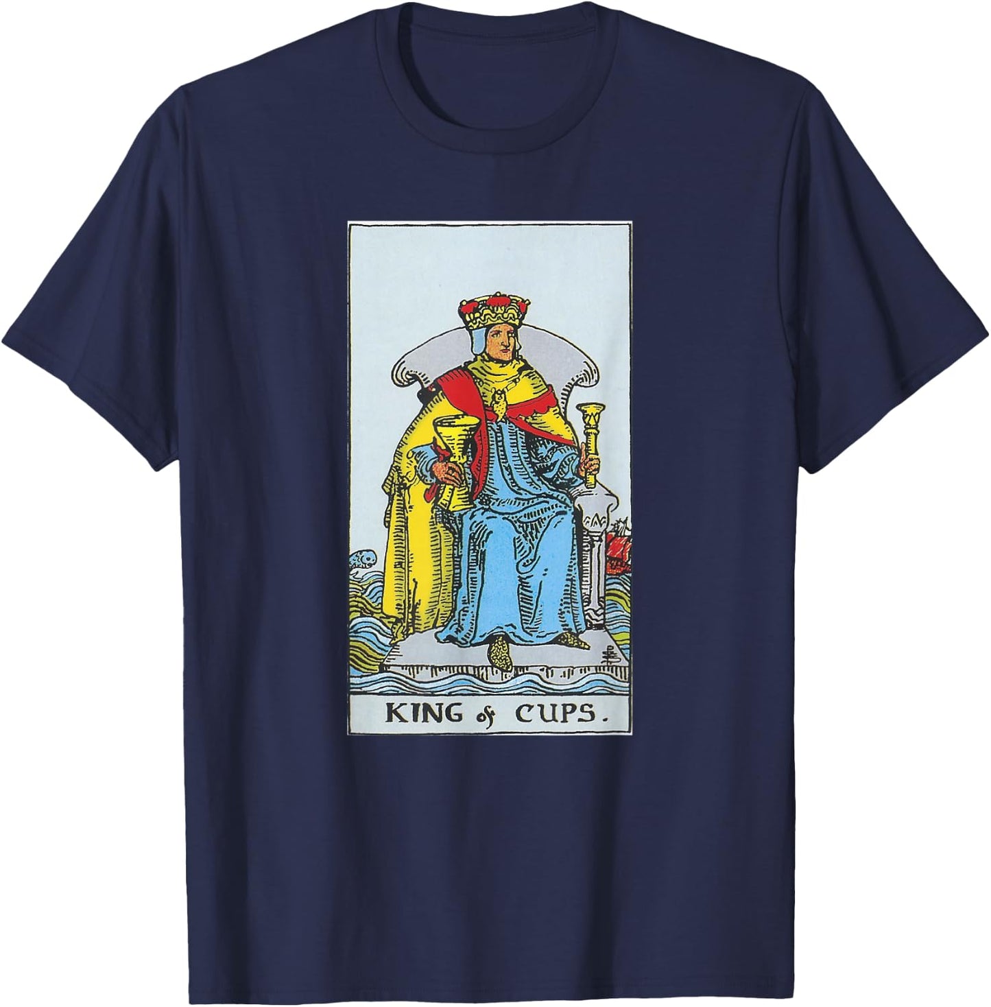 King of Cups Taro Card Shirt King of Cups Tarot T-Shirt - T-Shirt | Navy