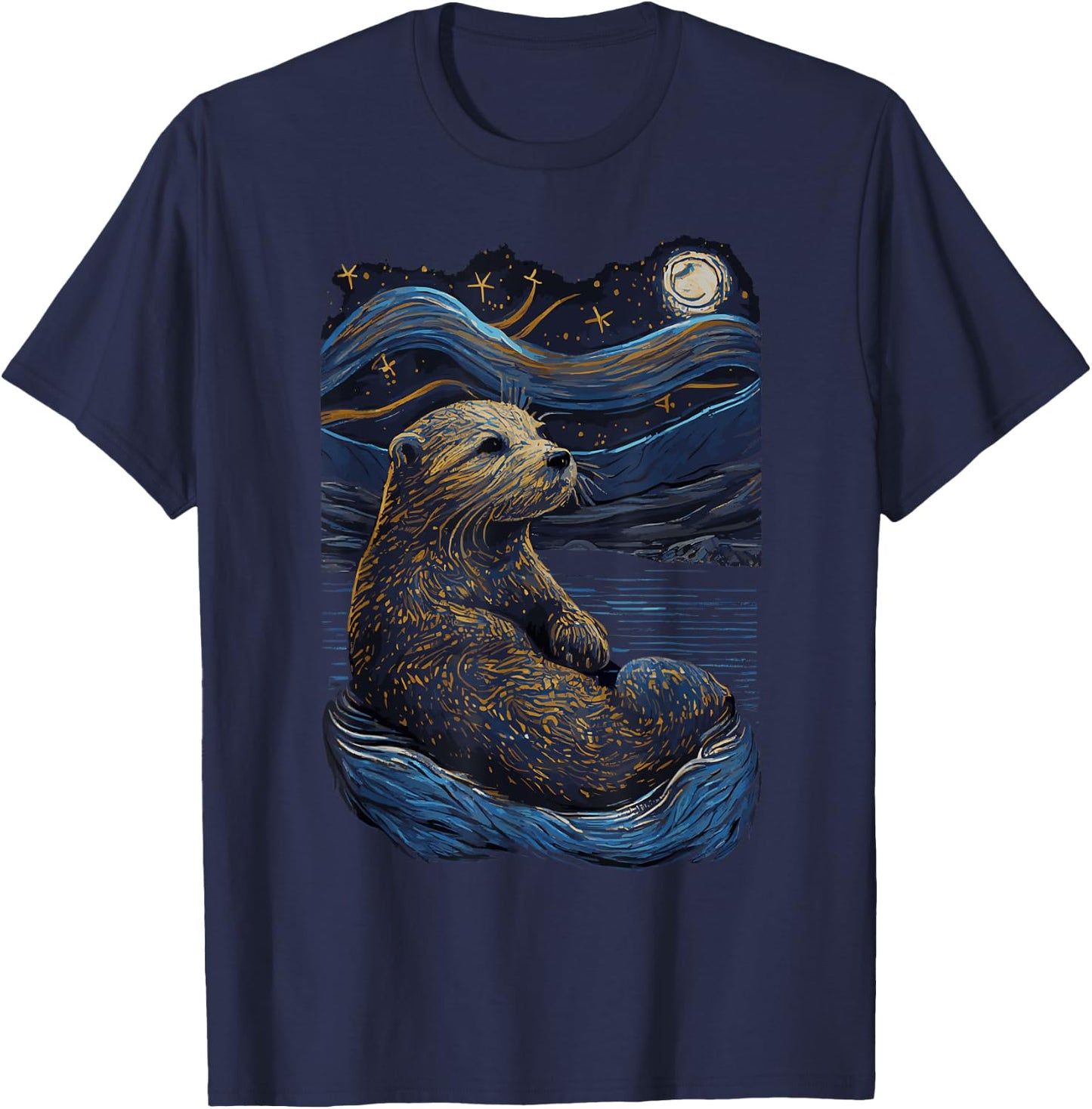 Otter Starry Night T-Shirt - T-Shirt | Navy