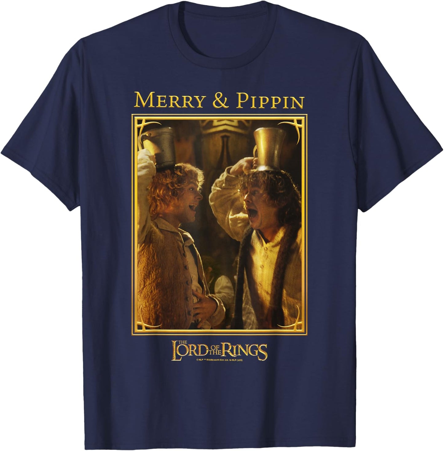 The Lord of The Rings Merry & Pippin Funny Memory Poster T-Shirt - T-Shirt | Navy