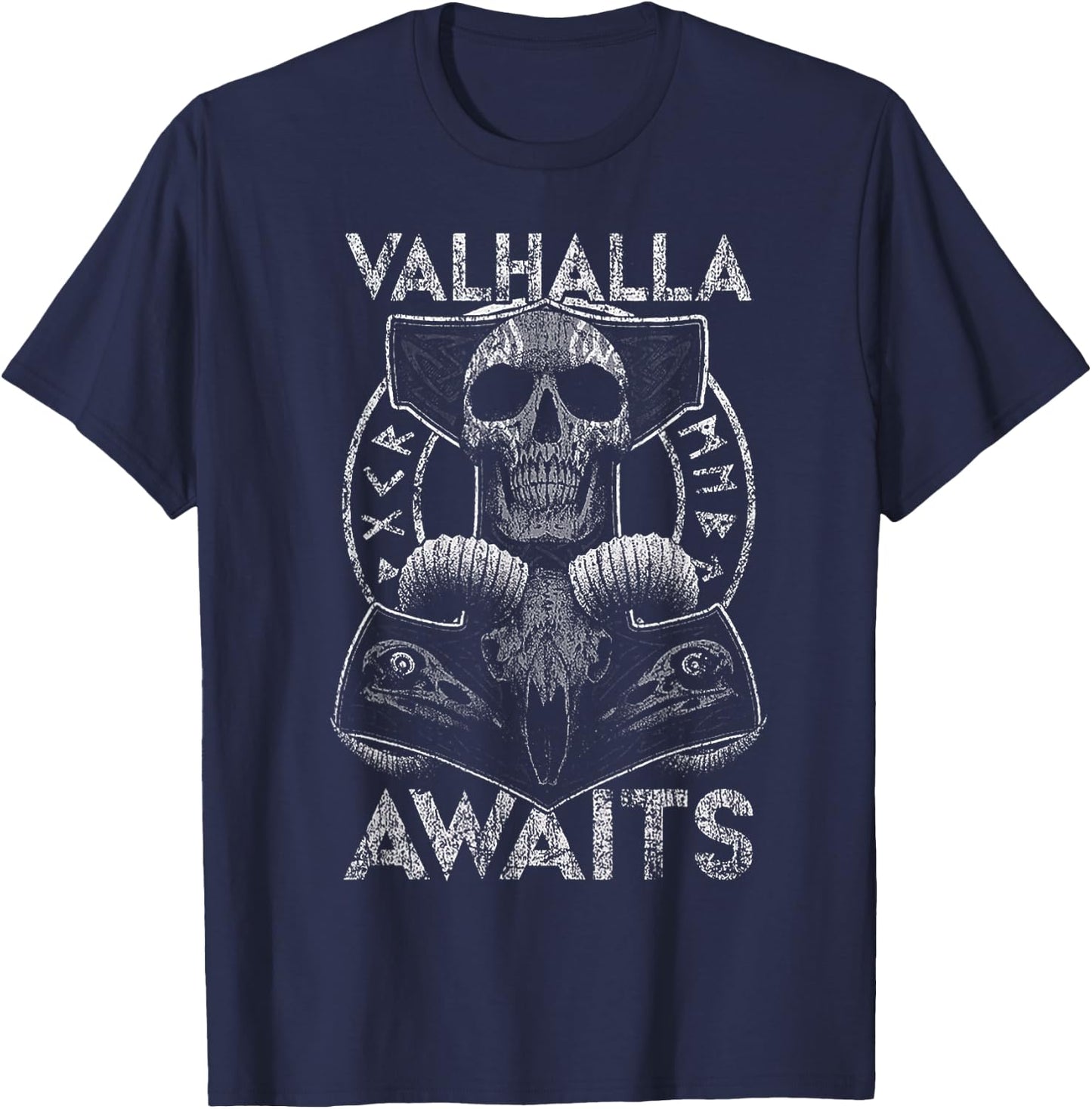 Valhalla Awaits T-Shirt - T-Shirt | Navy
