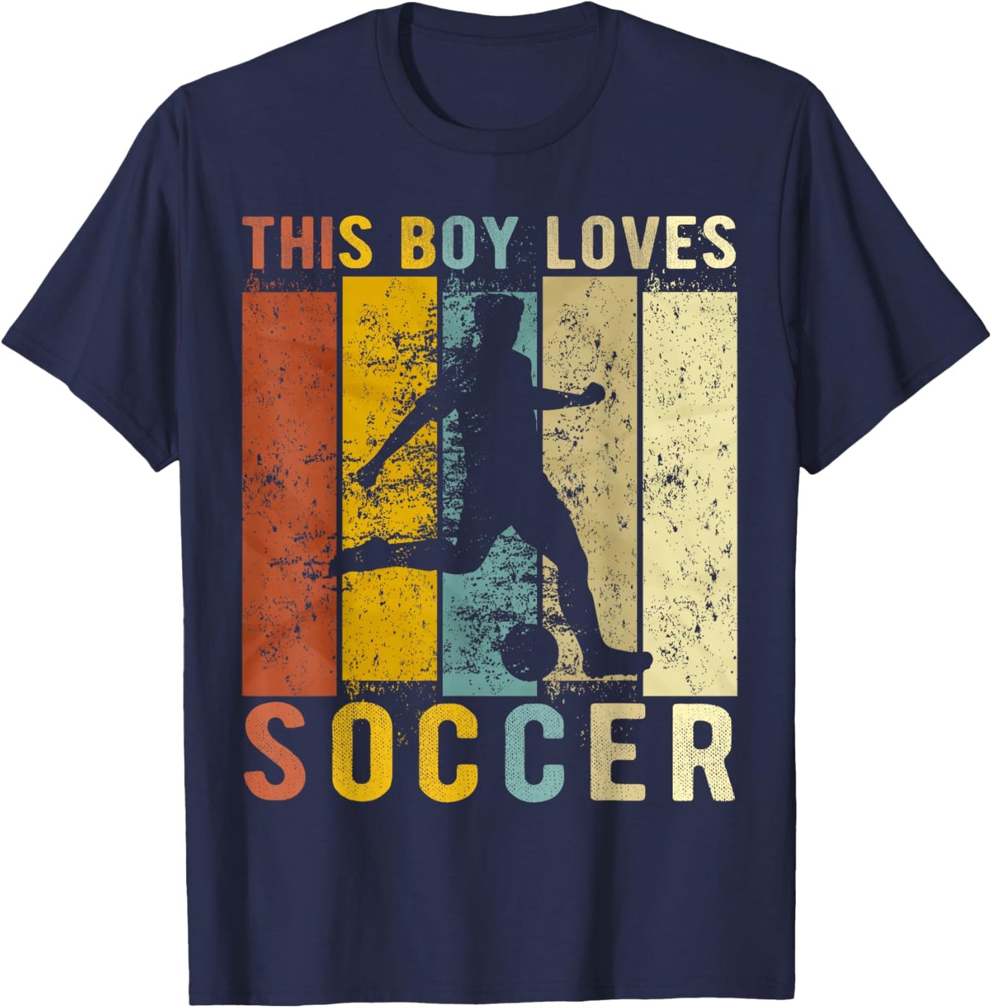 This Boy Loves Soccer Boys Soccer T-Shirt - T-Shirt | Navy
