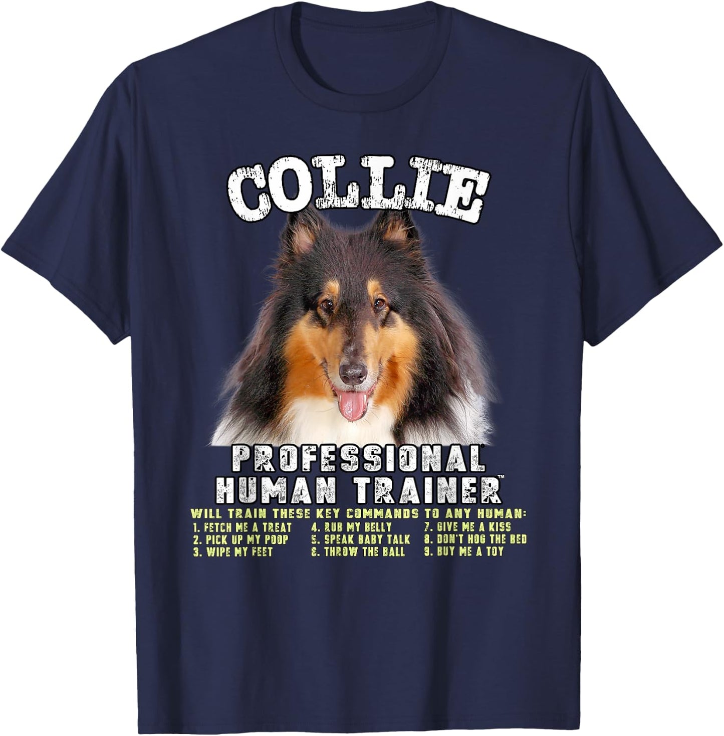 Collie Tri Professional Human Trainer T-Shirt - T-Shirt | Navy
