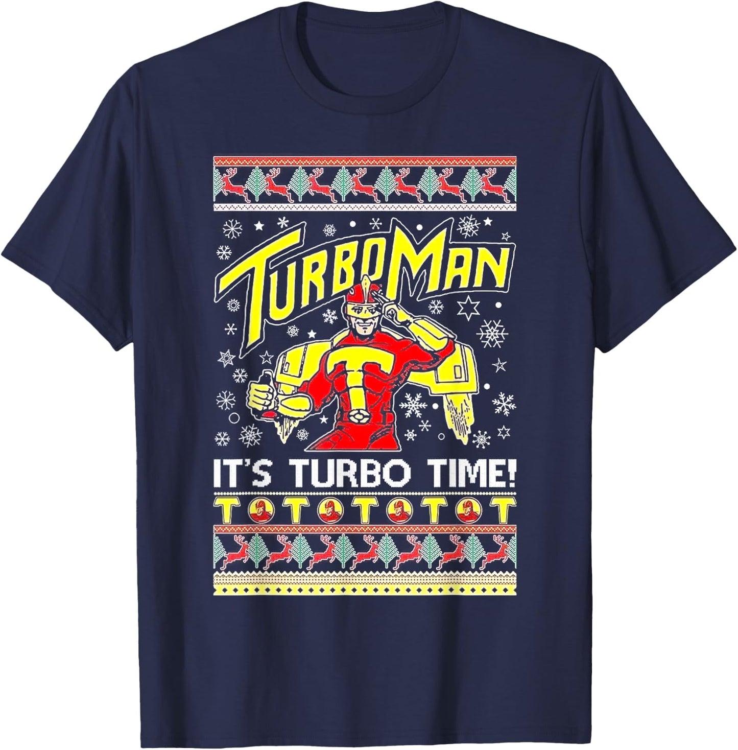 TurboMan It's Turbo Time Ugly T-Shirt - T-Shirt | Navy