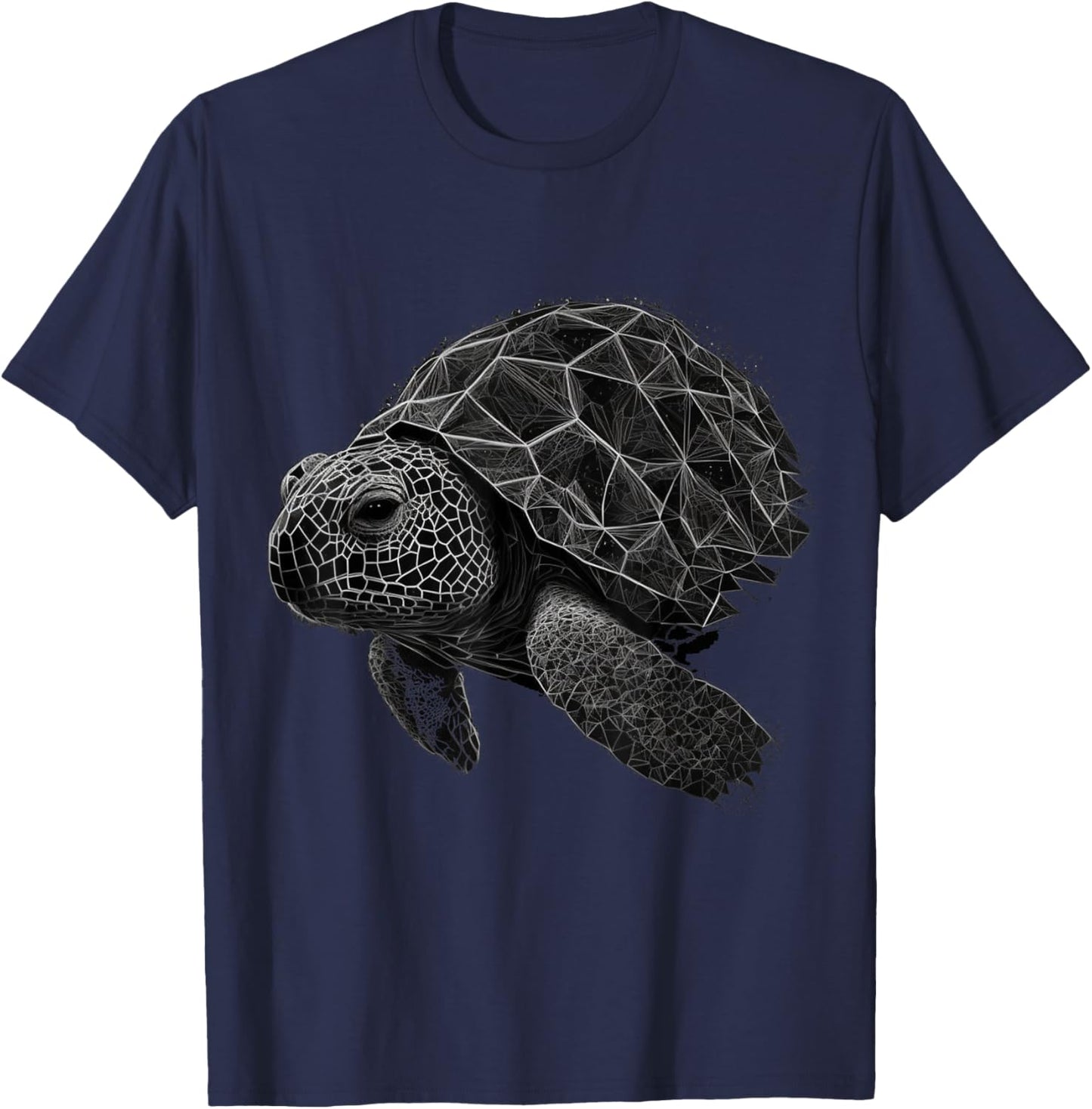 Turtle Geometric Art Polygon Animal T-Shirt - T-Shirt | Navy