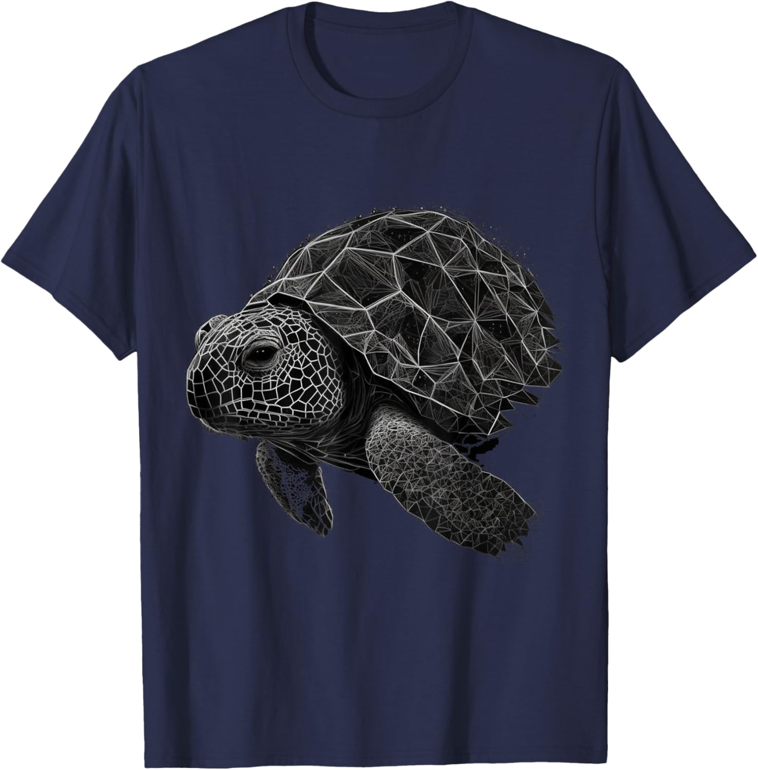 Turtle Geometric Art Polygon Animal T-Shirt - T-Shirt | Navy
