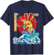 BunnyZilla Vintage Funny Cute Rabbit Art Japanese Sunset T-Shirt - T-Shirt | Navy