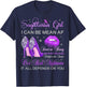 Sagittarius Girl Birthday Purple High Heels Dripping Lips T-Shirt - T-Shirt | Navy