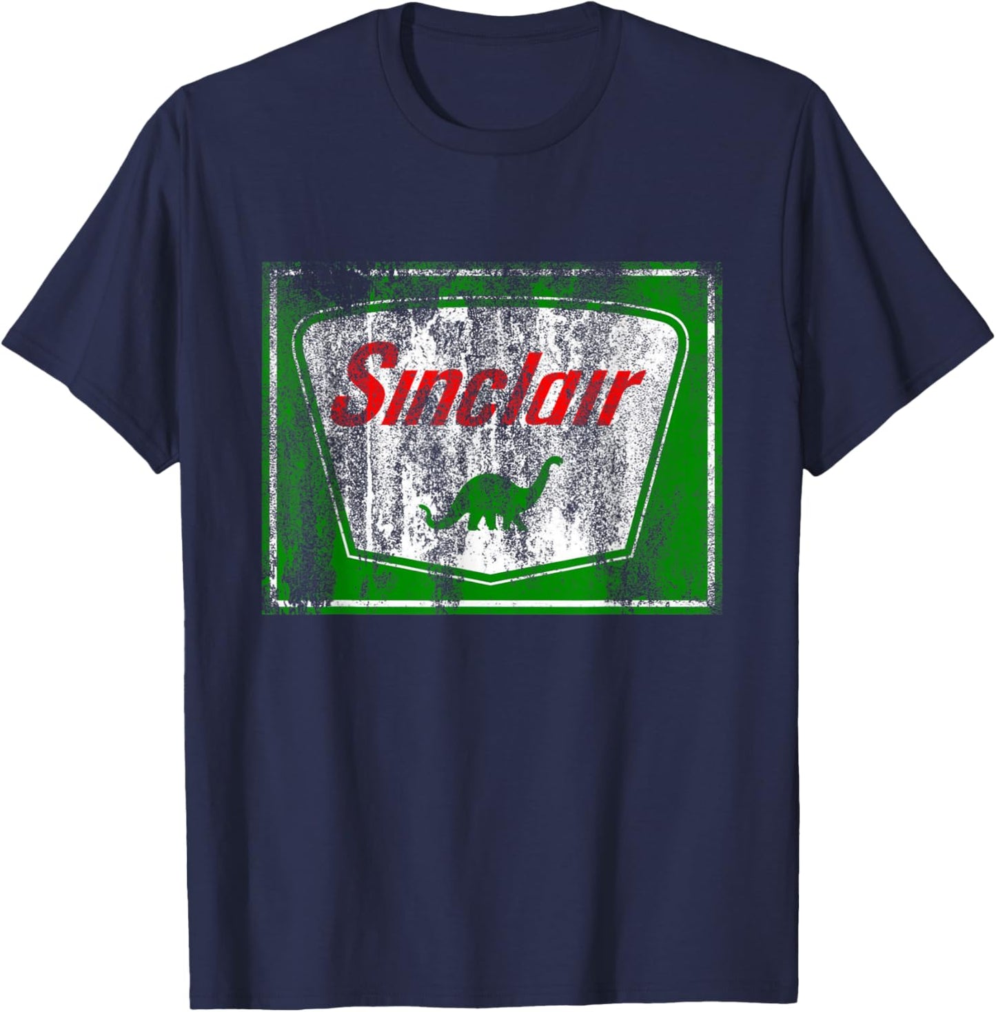 Dinosaur Gas Station Vintage Retro and Kids T-Shirt - T-Shirt | Navy