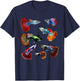 Aquarium Tropical Fish Guppies Co. Fancy Mosaic Guppy Fish Lover Forever Multicolor Graphic T-Shirt - T-Shirt | Navy
