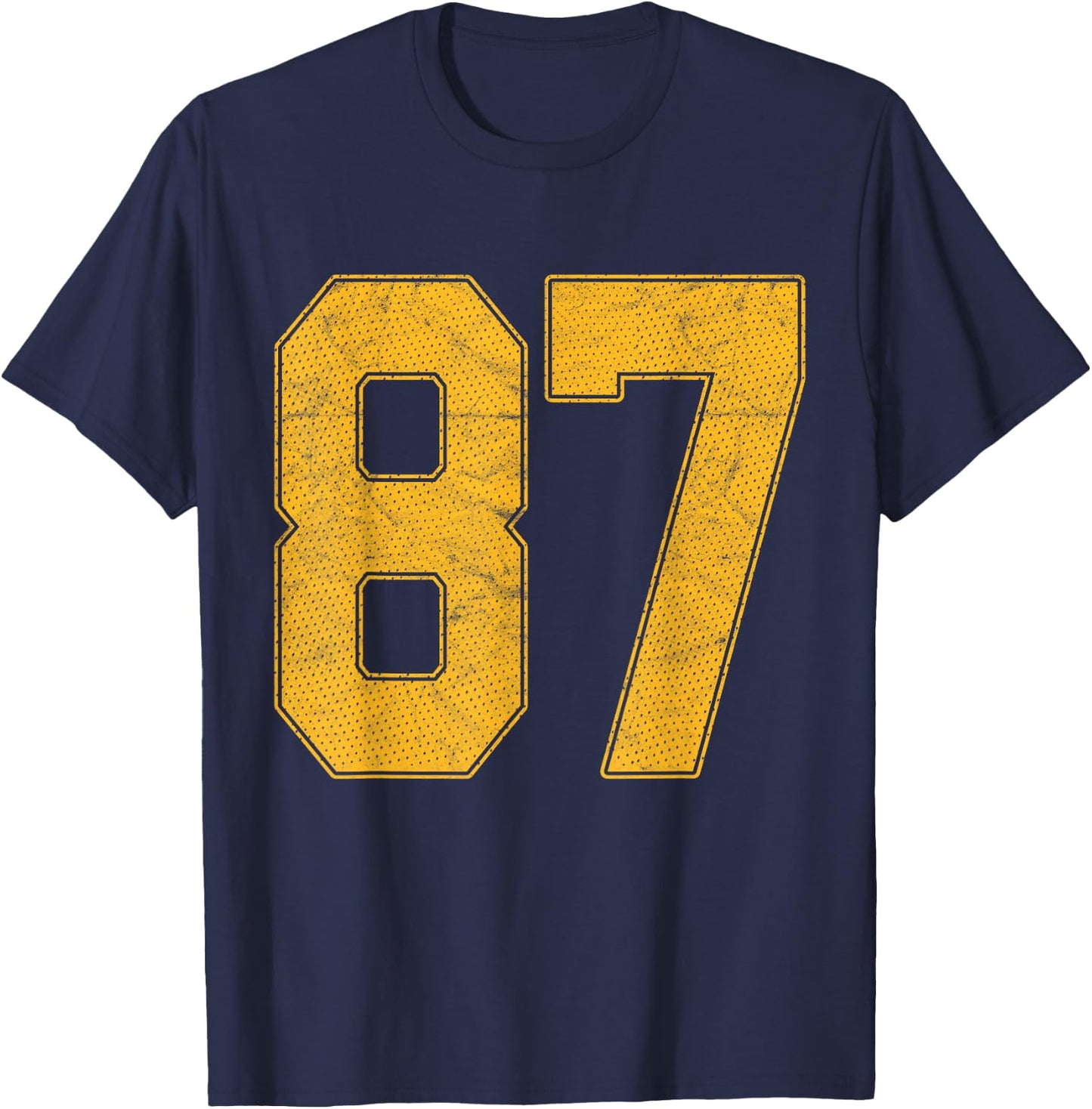 Number 87 Numbered Uniform Sports Team Jersey 87th Birthday T-Shirt - T-Shirt | Navy