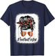 Bleached Football Sister Life Messy Bun Player Mother's Day T-Shirt - T-Shirt | Navy