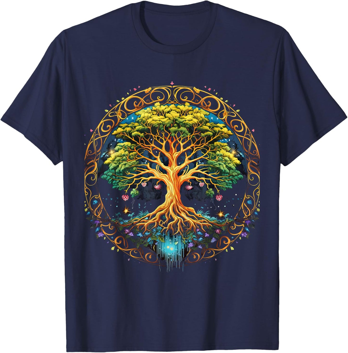 Tree of Life Viking Midgard Thor Walhalla T-Shirt - T-Shirt | Navy