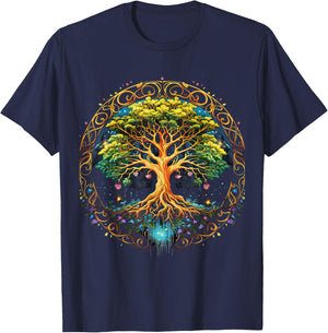 Tree of Life Viking Midgard Thor Walhalla T-Shirt - T-Shirt | Navy