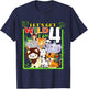 Kids 4 Year Old Zoo Birthday Safari Jungle Animals 4th Birthday T-Shirt - T-Shirt | Navy