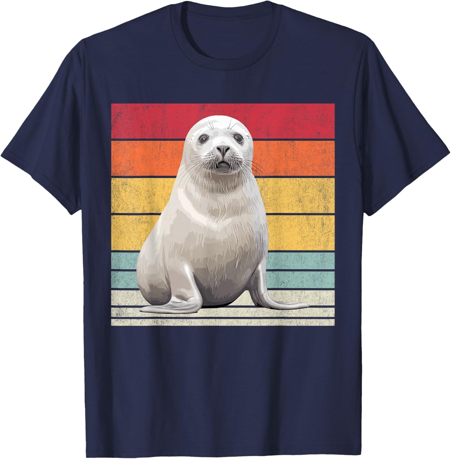 Harp Seal, Vintage Harp Seal T-Shirt - T-Shirt | Navy