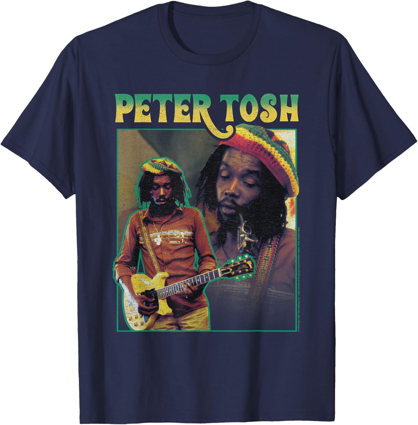 Peter Tosh Double Portrait T-Shirt - T-Shirt | Navy