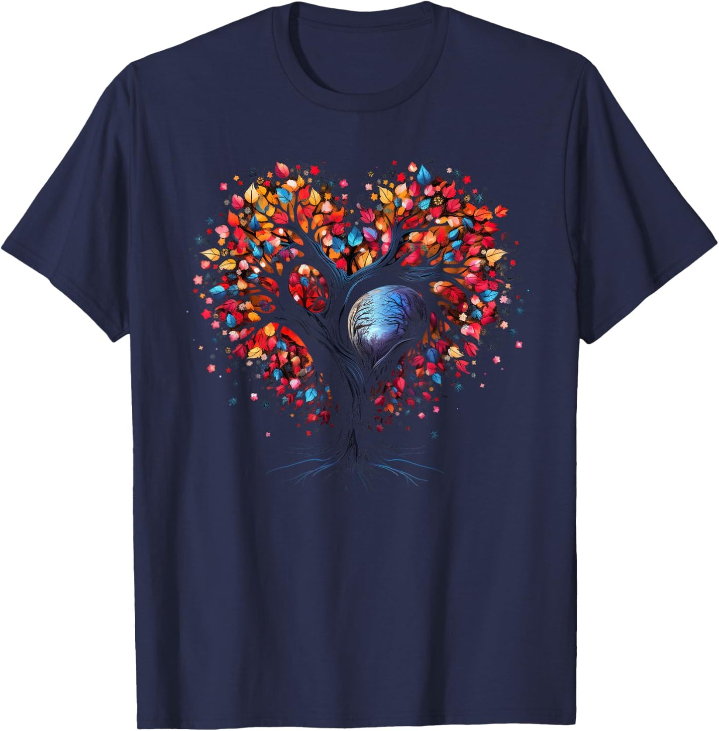 Tree of Life Heart Buddhism Yoga Meditation T-Shirt - T-Shirt | Navy
