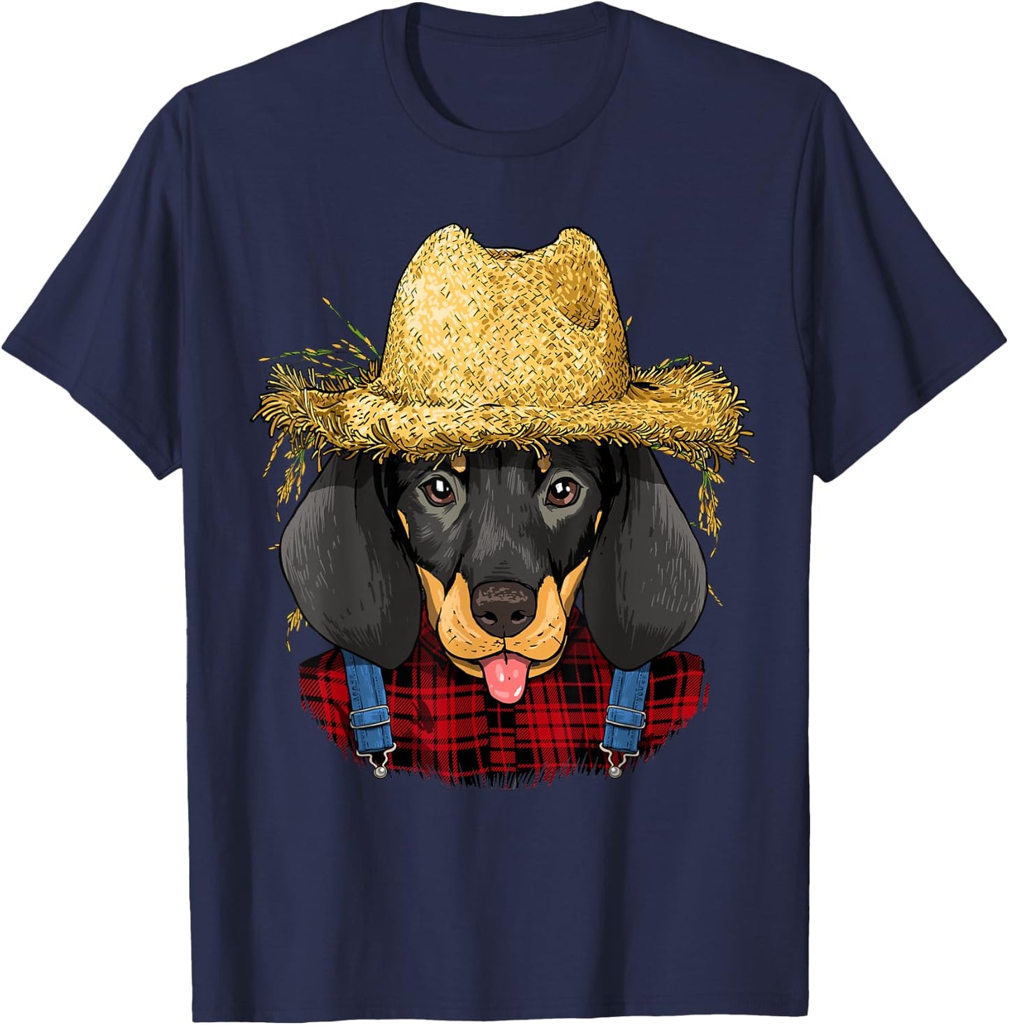 Dachshund Farmer Wiener Sausage Dog Lover Women Kids T-Shirt - T-Shirt | Navy