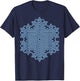 Frozen in Beauty, Blue Koch Snowflake Fractal Artwork T-Shirt - T-Shirt | Navy