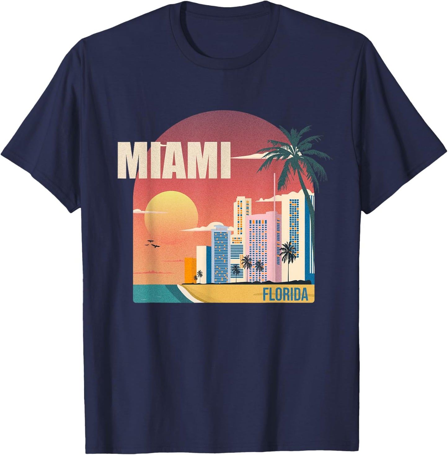 Miami Florida retro T-Shirt - T-Shirt | Navy