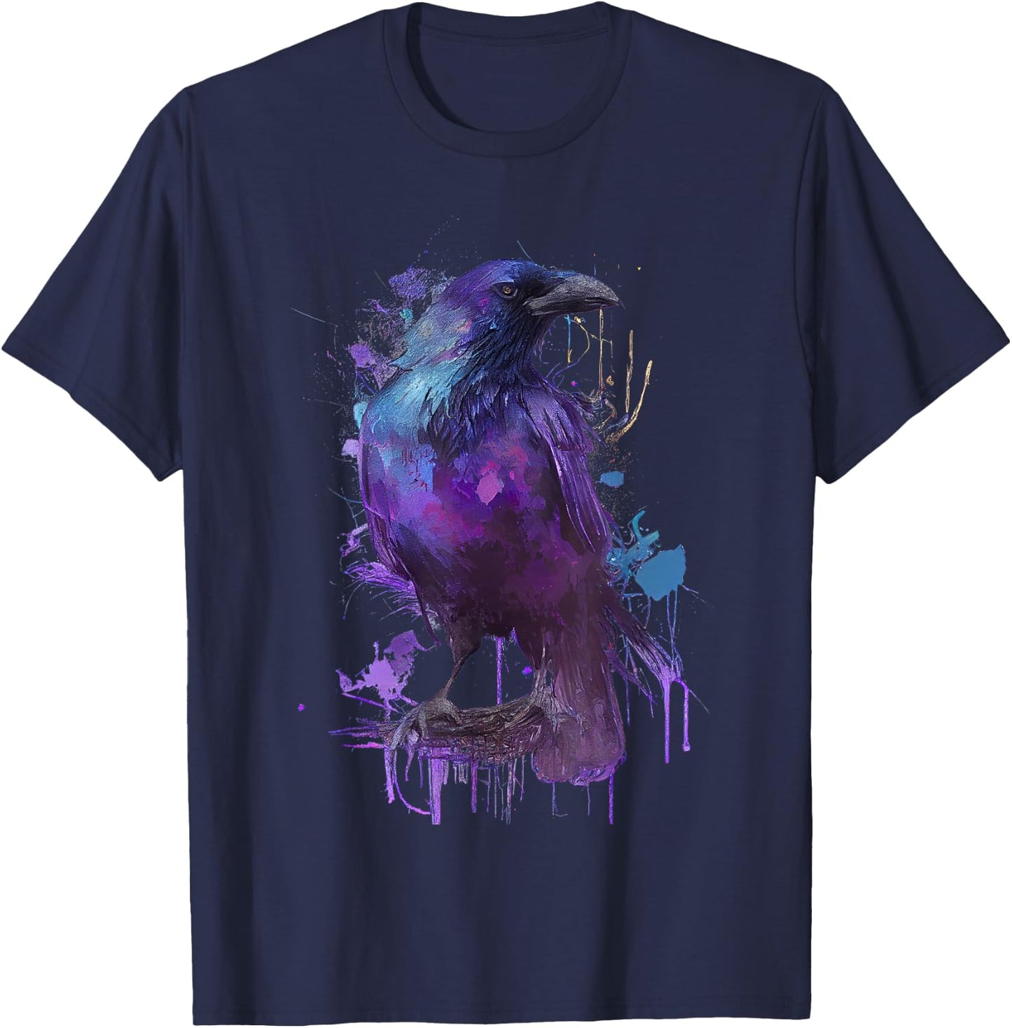 Raven colorful design T-Shirt - T-Shirt | Navy
