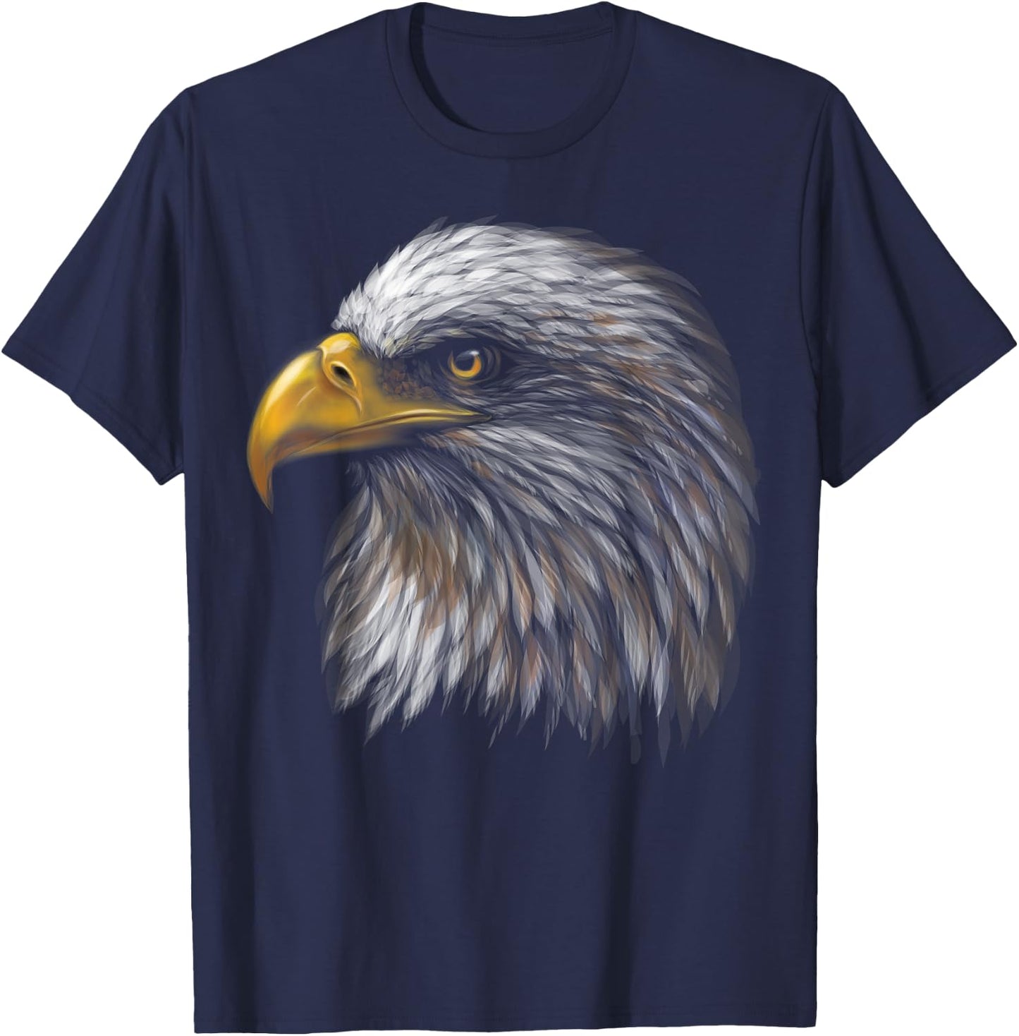 Cute Bald Eagle Head Black Art for Lovers Eagles Birds T-Shirt - T-Shirt | Navy