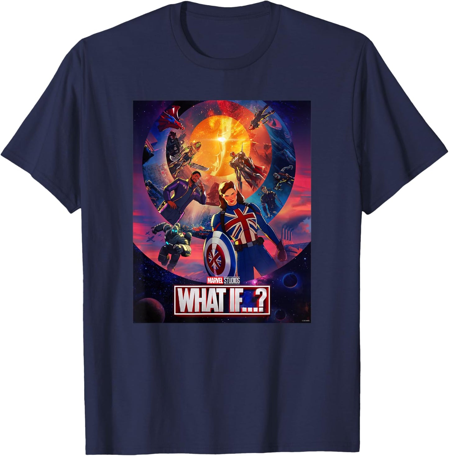 Marvel What If Character Group Poster T-Shirt - T-Shirt | Navy