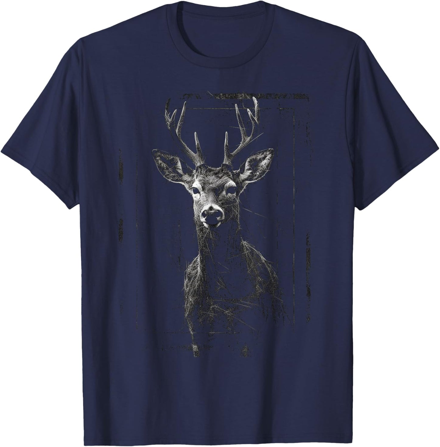 Deer Artwork Motif - Art Animal Deer T-Shirt - T-Shirt | Navy