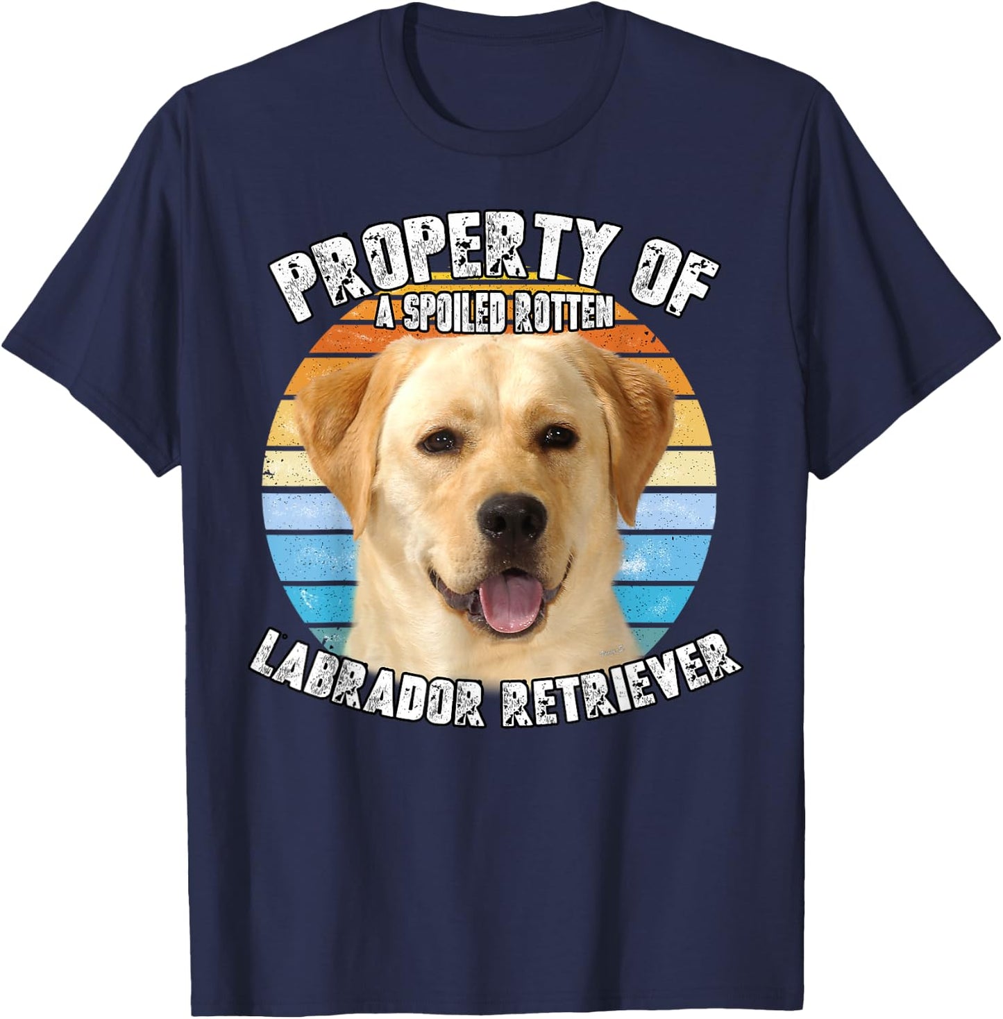 Labrador Retriever Yellow Owner Lover Retro Vintage T-Shirt - T-Shirt | Navy