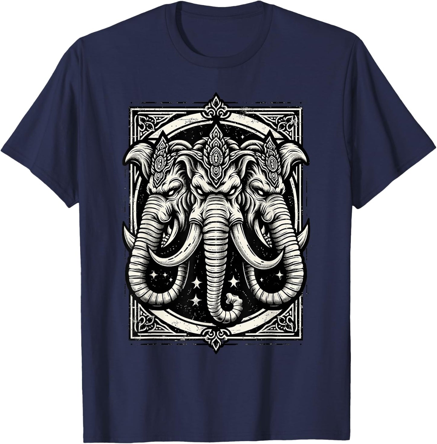 3 Headed Elephant of Lao Laos Pride T-Shirt - T-Shirt | Navy