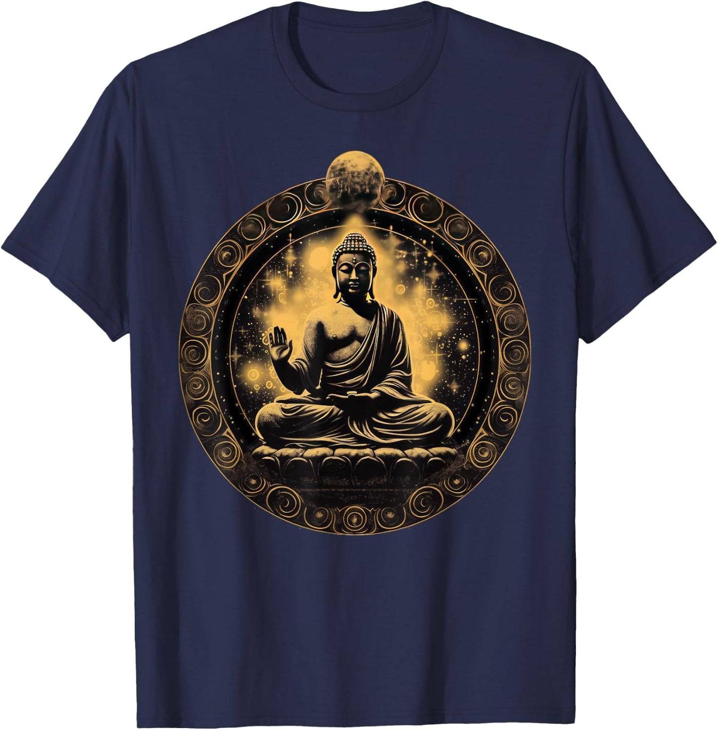 Buddha Buddhism Zen Spiritual Yoga Meditation Serenity T-Shirt - T-Shirt | Navy