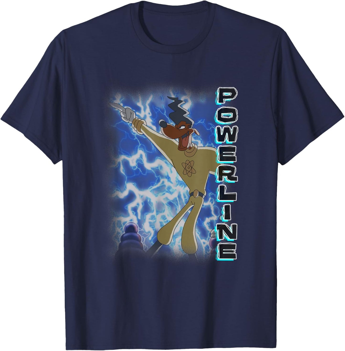 Disney A Goofy Movie Powerline Electrifying Dance Poster T-Shirt - T-Shirt | Navy