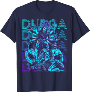 Durga Hindu Goddess Ancient Hindu Mythology T-Shirt - T-Shirt | Navy