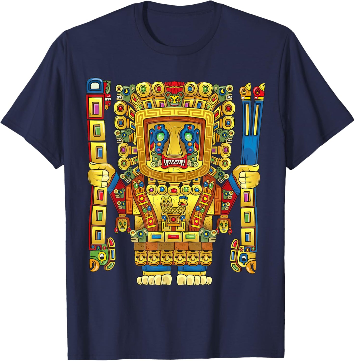 Viracocha Inca God Mythology Ancient Mayan Andes Wiracocha T-Shirt - T-Shirt | Navy