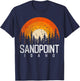 Sandpoint Idaho ID Shirt Retro Vintage 70s 80s 90s Gift T-Shirt - T-Shirt | Navy