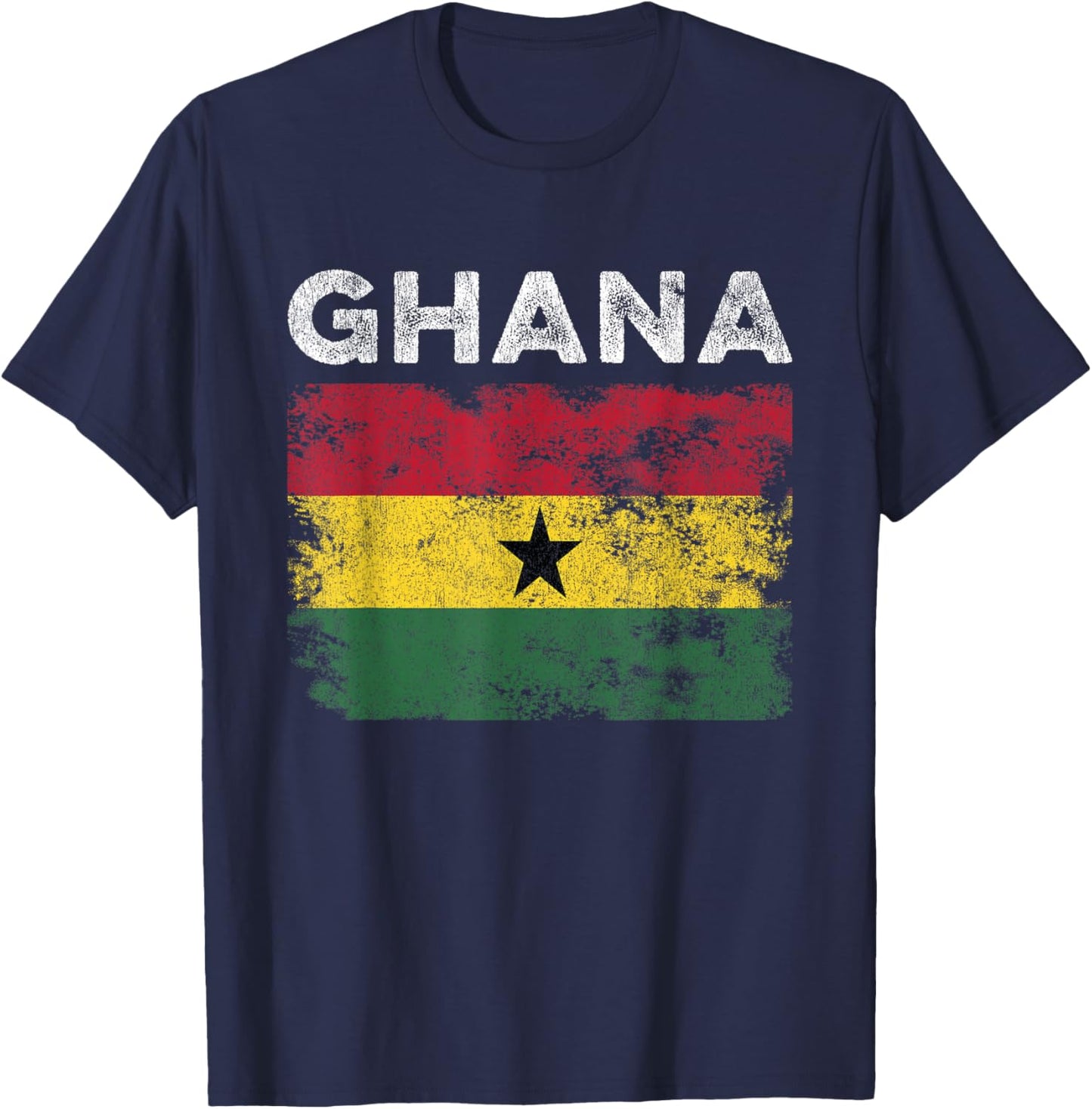 Ghana Flag Distressed - Men Women Kids - Ghanaian Flag T-Shirt - T-Shirt | Navy