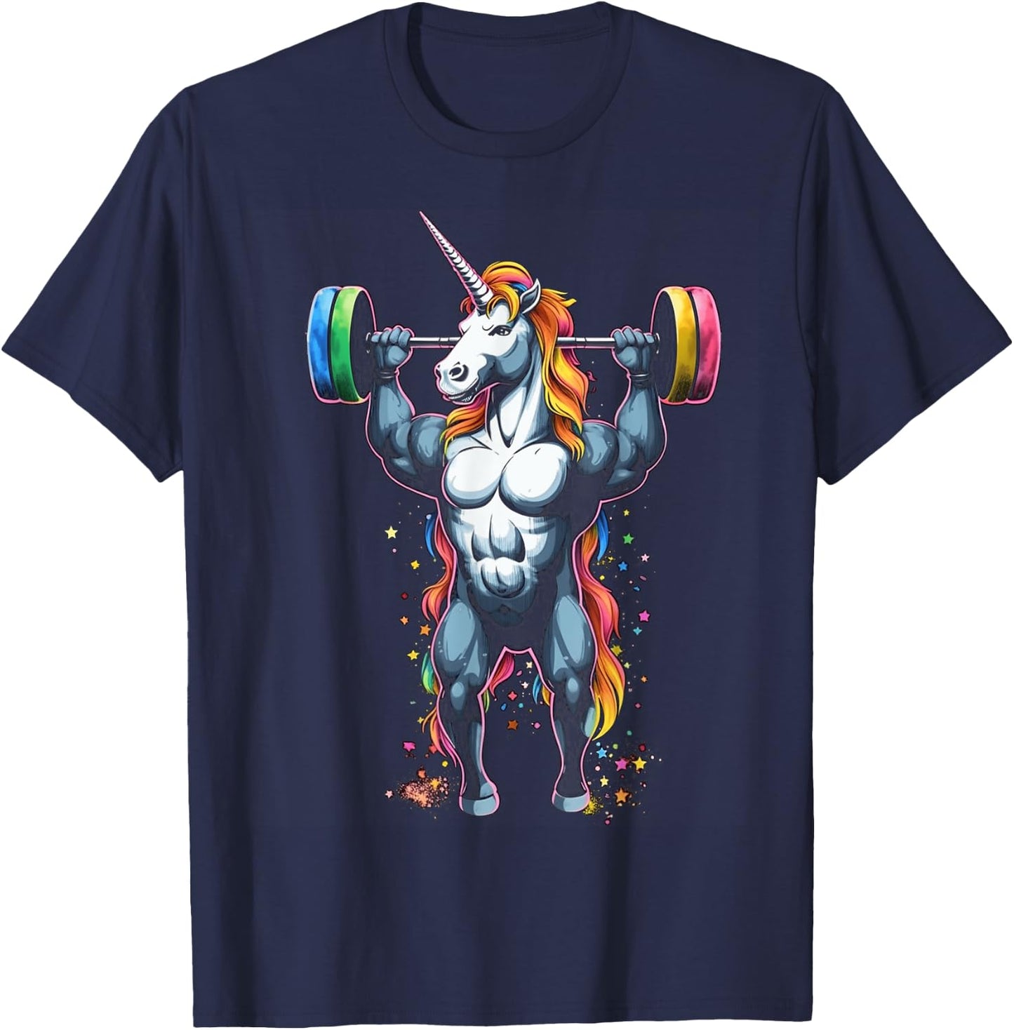 Unicorn Weightlifting Deadlift Fitness Gym T-Shirt - T-Shirt | Navy