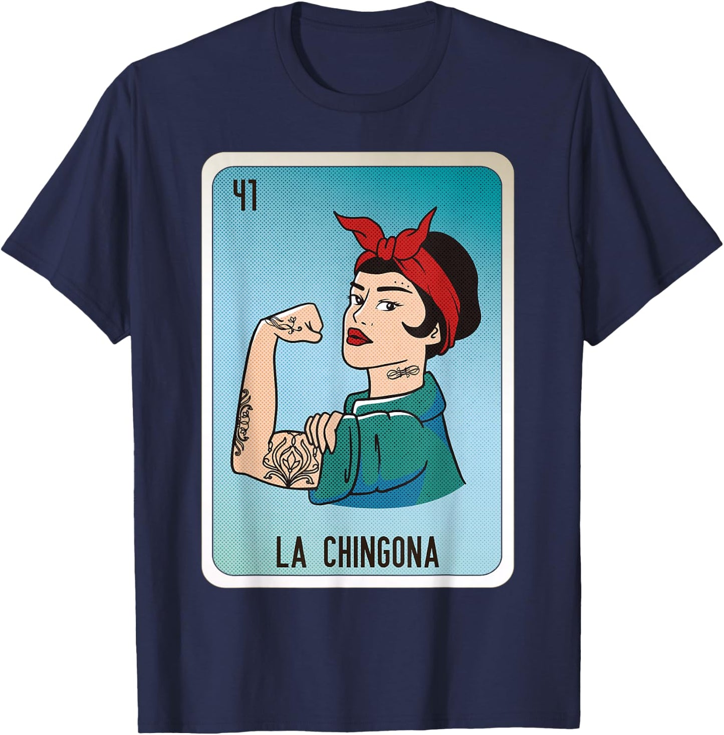 La Chingona Mexican Slang Chicano Bingo Cards T-Shirt - T-Shirt | Navy