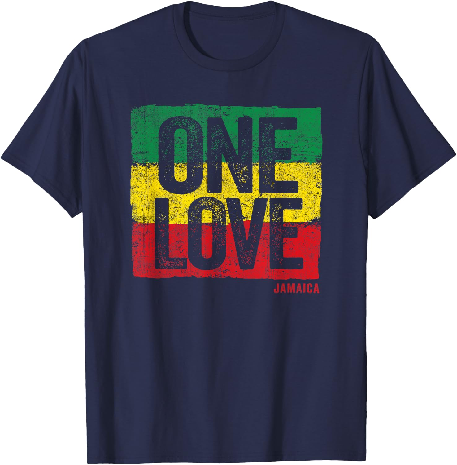Love Jamaica Reggae Vintage Jamaican Souvenir T-Shirt - T-Shirt | Navy