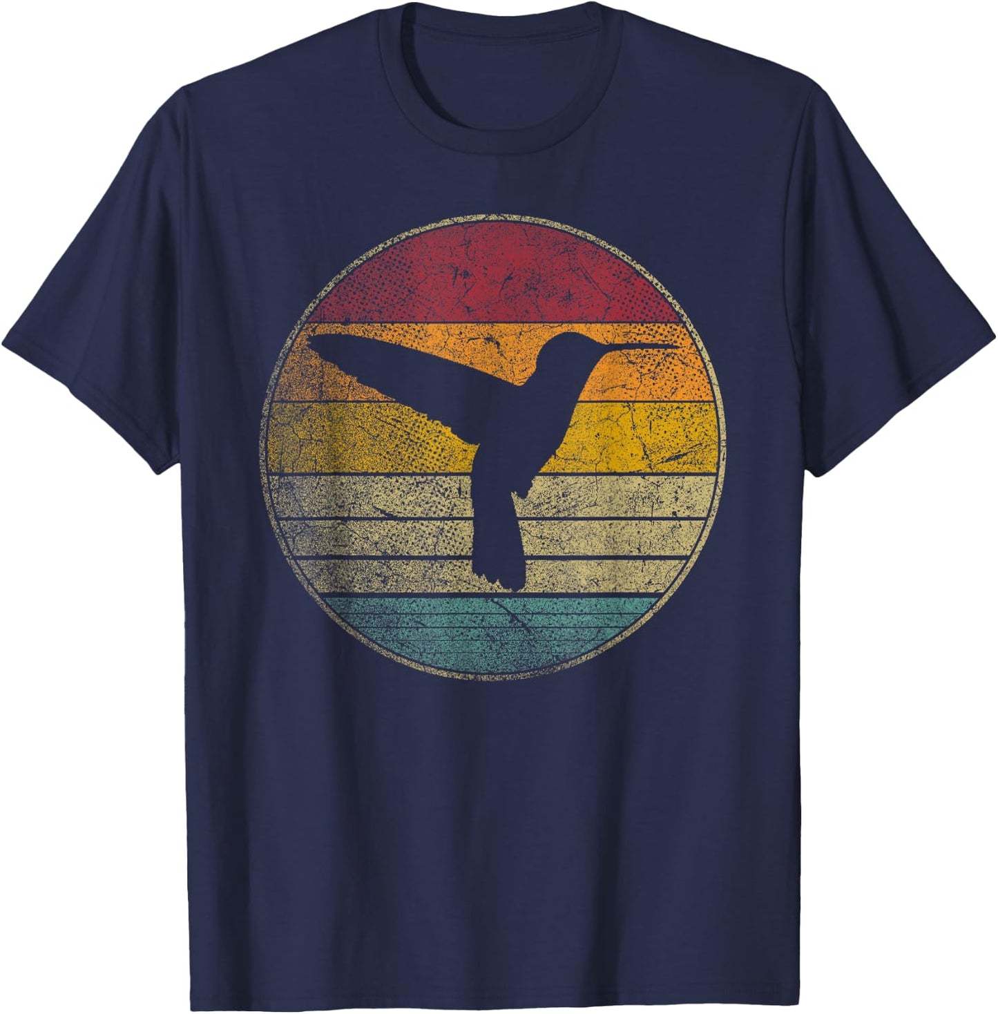 Hummingbird Bird Gift Shirt Retro Style Vintage 70s 80s 90s T-Shirt - T-Shirt | Navy