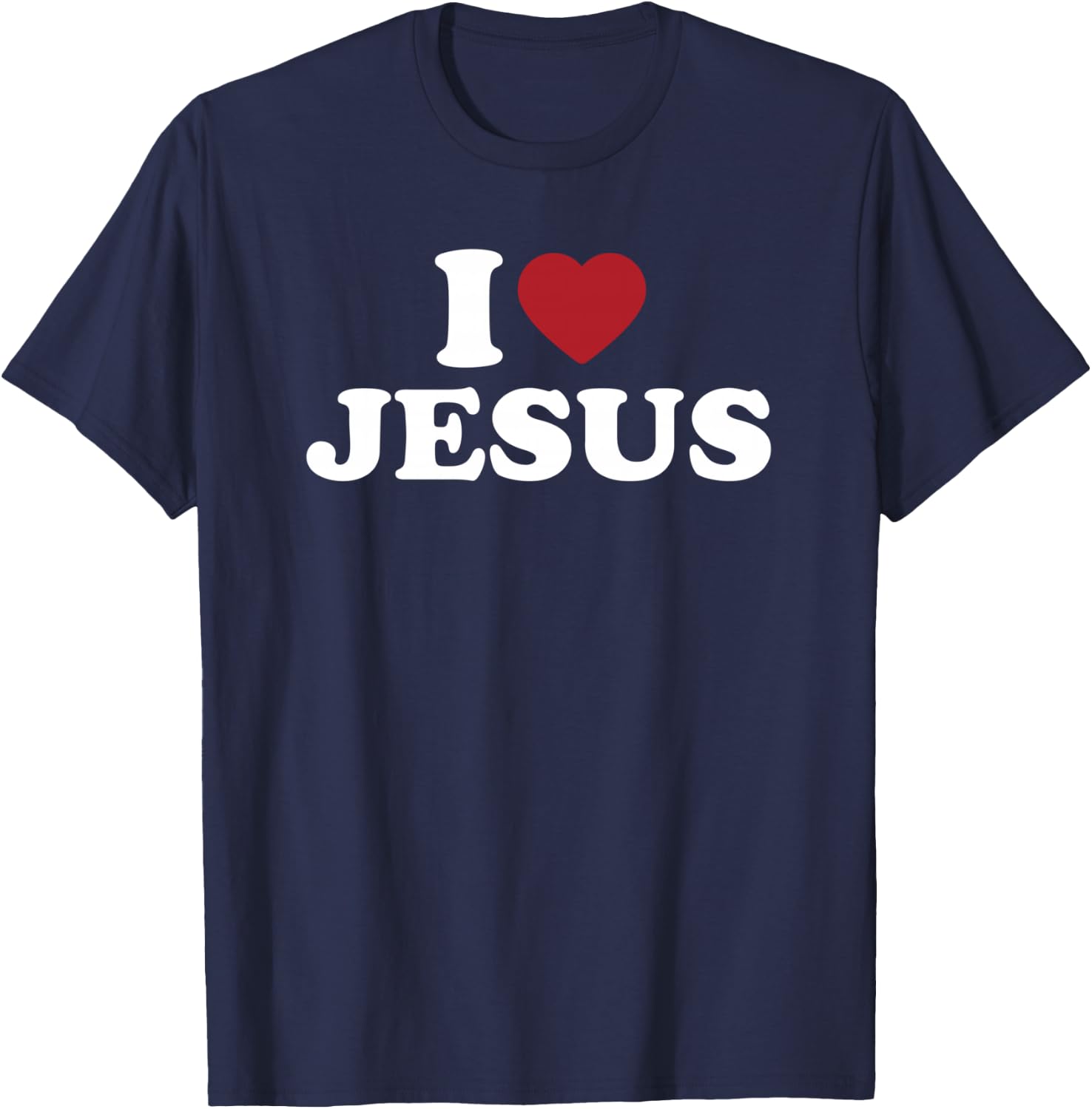 I Love Jesus, I Heart Jesus Red Heart T-Shirt - T-Shirt | Navy
