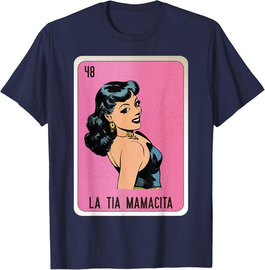 La Tia Mamacita Mexican Slang Chicano Bingo Cards T-Shirt - T-Shirt | Navy