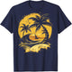 ON Back Tropical Palm Trees Sailboat Beach Island Sunset T-Shirt - T-Shirt | Navy