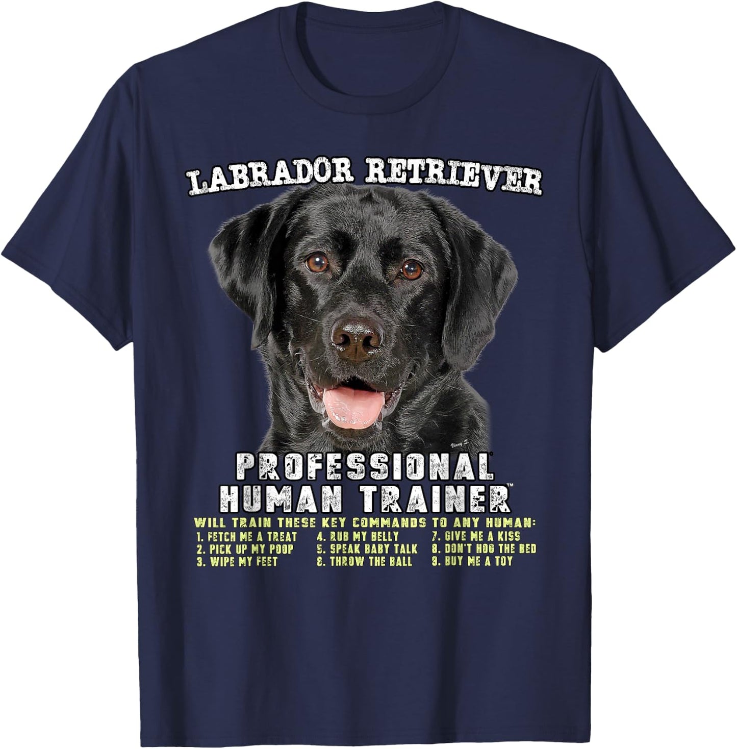 Labrador Retriever Black Lab Professional Human Trainer T-Shirt - T-Shirt | Navy