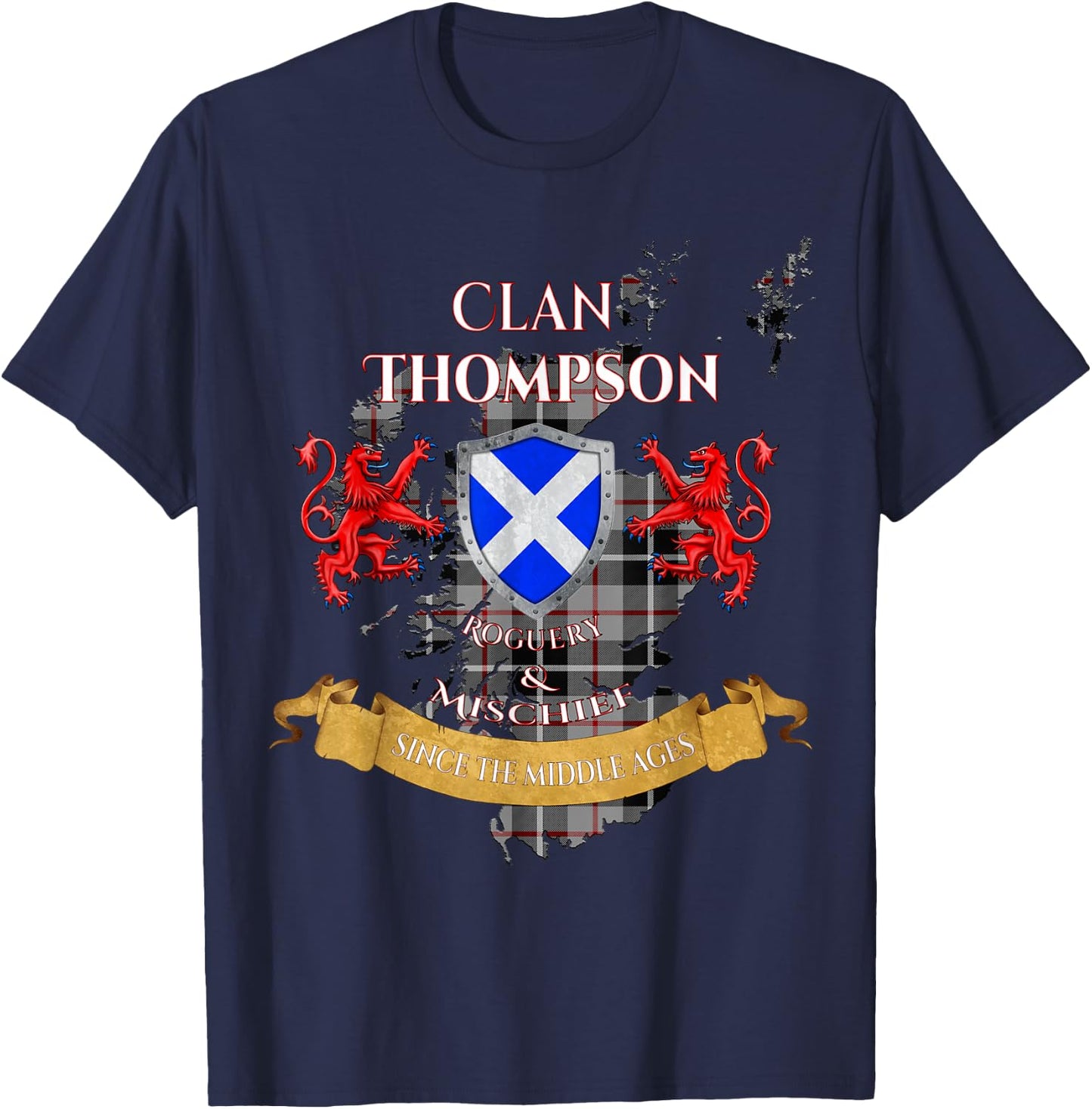 Thompson Scottish Family Clan Middle Ages Mischief T-Shirt - T-Shirt | Navy