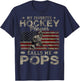 My Favorite Hockey Player Calls Me Pops Father's Day T-Shirt - T-Shirt | Navy