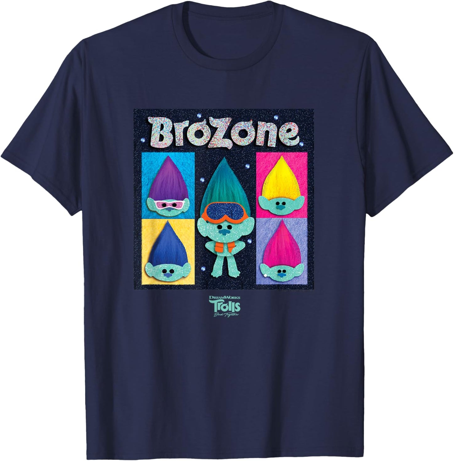DreamWorks Trolls Band Together BroZone T-Shirt - T-Shirt | Navy