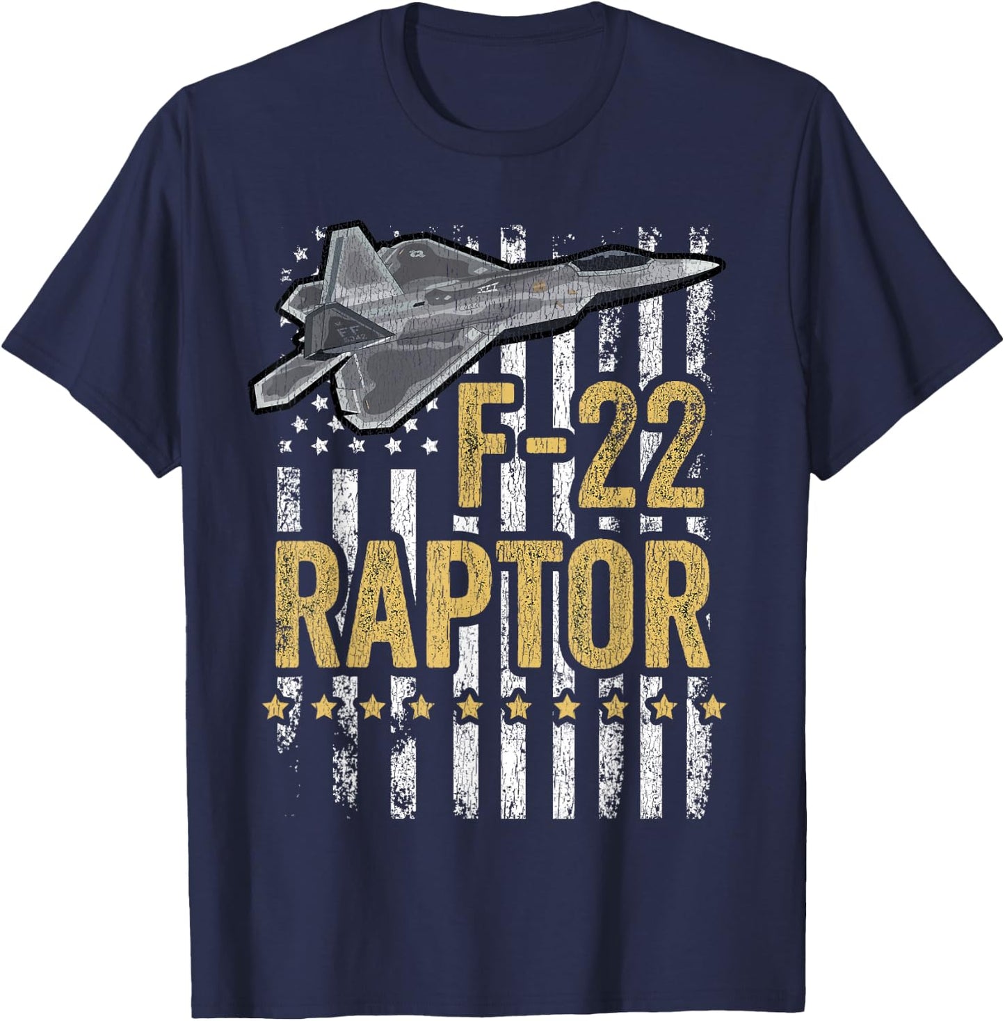 F-22 Raptor Fighter Jet USA Flag Military F-18 Plane Women Kids Men T-Shirt - T-Shirt | Navy